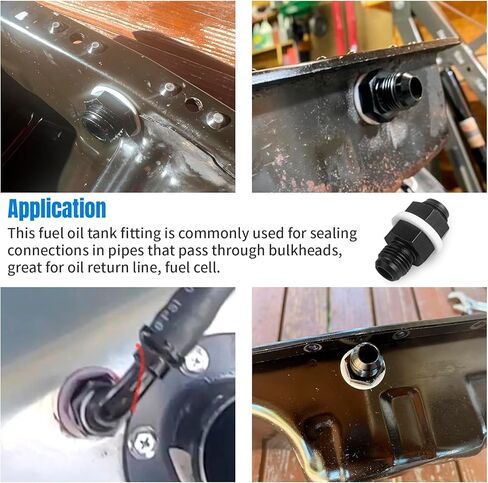 AN6 MALE FLARE BULKHEAD FITTING ALET ALT ALAN ADAPTER مع غسالة الألومنيوم مستقيم أسود 2 مساءً in Kuwait