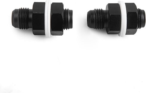 AN6 MALE FLARE BULKHEAD FITTING ALET ALT ALAN ADAPTER مع غسالة الألومنيوم مستقيم أسود 2 مساءً in Kuwait
