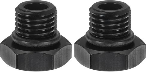 HARFINGTON Port Plug 4AN Male ORB Plug Fitting Adapter Aluminum Hex Block Off Cap with NBR Rubber O-ring Seal for Car Oil Fuel Water Fluid, Black in Saudi Arabia