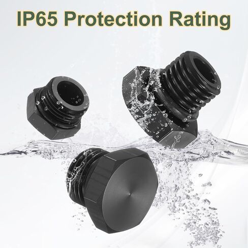HARFINGTON Port Plug 4AN Male ORB Plug Fitting Adapter Aluminum Hex Block Off Cap with NBR Rubber O-ring Seal for Car Oil Fuel Water Fluid, Black in Saudi Arabia