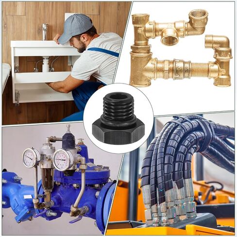 HARFINGTON Port Plug 4AN Male ORB Plug Fitting Adapter Aluminum Hex Block Off Cap with NBR Rubber O-ring Seal for Car Oil Fuel Water Fluid, Black in Saudi Arabia