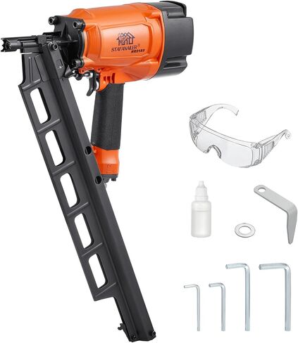 NR2183 Framing Nail Gun 2-Inch up to 3-1/4-Inch Plastic Strip Framing Nails Pneumatic Nailer 21 Degree Aluminum Magazine in Saudi Arabia