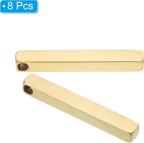 PATIKIL 8pcs Metal Stamping Blanks, Rectangle Stamping Tags Blanks 38x5mm DIY Aluminum Steel Tag Solid Bar Pendants, Silvery in Saudi Arabia