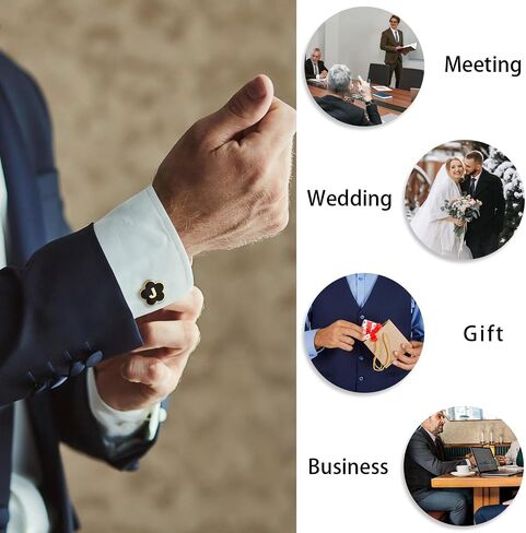 Gold Initail Cuff Links for Mens French Cuff Drsee Shirts,26 Alphabet Stainless Steel Cufflinks for Men, Business Wedding Shirts A-Z in Kuwait