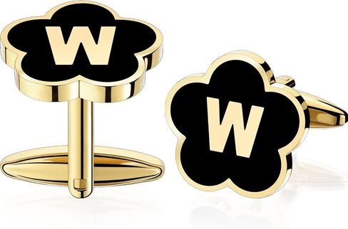 Gold Initail Cuff Links for Mens French Cuff Drsee Shirts,26 Alphabet Stainless Steel Cufflinks for Men, Business Wedding Shirts A-Z in Kuwait