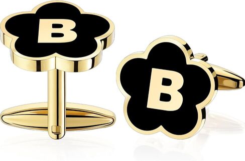 Gold Initail Cuff Links for Mens French Cuff Drsee Shirts,26 Alphabet Stainless Steel Cufflinks for Men, Business Wedding Shirts A-Z in Kuwait