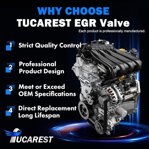 TUCAREST EGV982 EGR Valve w/Gasket Fit For 1998-2000 Ho-nda Civic GX, 96-00 Civic HX w/Manual Transmission /1997-1999 Ac-ura EL [# 18011P2M305 18011P2MA00 4F1372 2-26641 EG10506] in Saudi Arabia