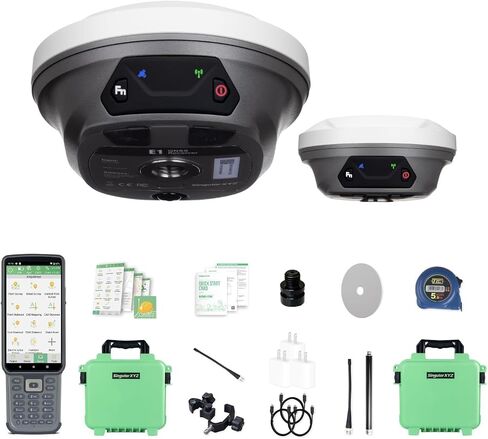E1 RTK GNSS Survey Equipment 20 Hours Endurance RTK GNSS GPS with IMU Rover & Base Handheld Collector with Survey Software RTK Surveying Equipment,1408 Channels, 5km UHF Range,60° Tilt Survey in Saudi Arabia