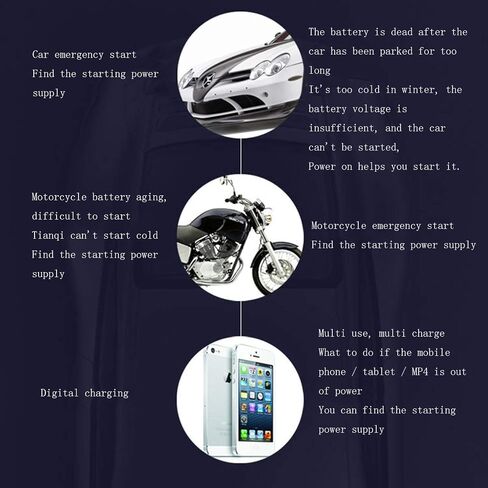10000Mah External Battery Pack Car Emergency Starting Power for Capacity Bank Compatible Charger Banks Led Lights (5 Pieces) White (Black) in Saudi Arabia