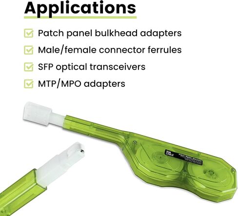 TrueCABLE Fiber Optic Dual Position Click Cleaner، SC/ST/FC، 800+ ينظف، حلقات موصل UPC/APC، 2.50 مم، قطعة واحدة in Kuwait