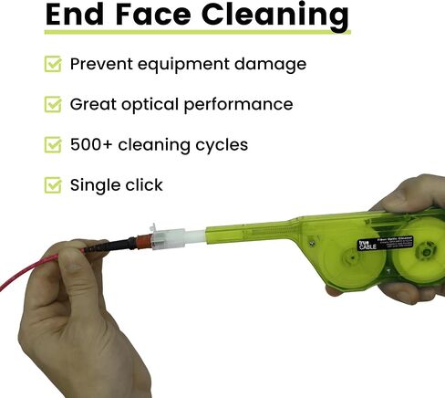 TrueCABLE Fiber Optic Dual Position Click Cleaner، SC/ST/FC، 800+ ينظف، حلقات موصل UPC/APC، 2.50 مم، قطعة واحدة in Kuwait