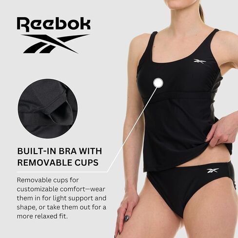 ريبوك Tankini Swimsuits للنساء 2025 ، وقطعة خزان السباحة أعلى وأسفل مجموعة ، ونسبة للسيدات الرياضية دلات الاستحمام in Kuwait
