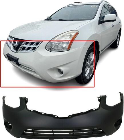 FITPARTS متوافقة مع غطاء المصد الأمامي 2011 2012 2013 NISSAN ROGUE 11 12 13. جديد ، مستعد وجاهز للطلاء. S/SL/SV ث/س ثقب الخطاف ، ثقوب الضوء الضباب. NI1000277 620221VK0H in Saudi Arabia