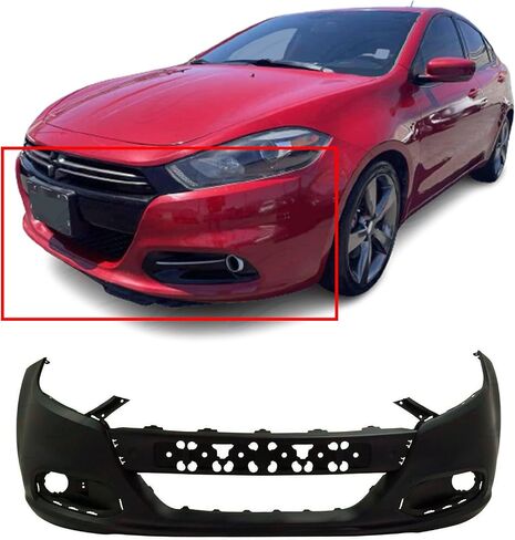 FitParts Compatible with Front Bumper Cover Fascia 2013-2016 Dodge Dart Aero GT Limited SE SXT Sedan. New Primed Without Sensor Holes, With Fog Light Holes. CH1000A29 68071974AB in Saudi Arabia