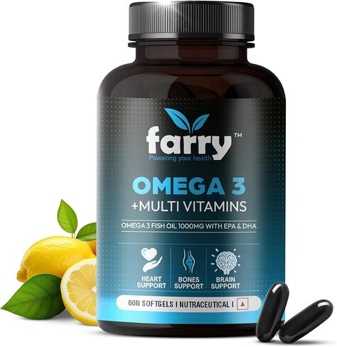 فارري أوميغا 3 زيت السمك مع الفيتامينات المتعددة 1000mg ، EPA 180mg ، DHA 120mg ، 29 فيتامينات ومعادن أساسية ، Ashwagandha in Saudi Arabia