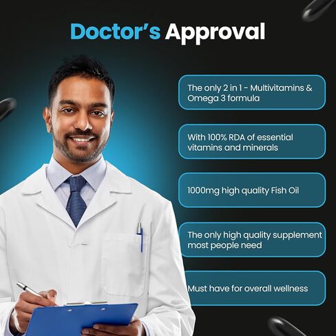 فارري أوميغا 3 زيت السمك مع الفيتامينات المتعددة 1000mg ، EPA 180mg ، DHA 120mg ، 29 فيتامينات ومعادن أساسية ، Ashwagandha in Saudi Arabia