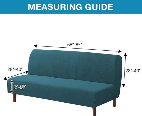 Flamingo P Stretch Armless Futon Covers - Full Queen Futon Couch Covers Slipcover - Soft Thick Jacquard Washable, Sage in Saudi Arabia