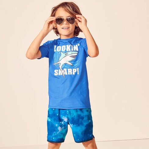 Lands' End Boys Husky Short Sleeve UPF 50 Sun Protection Rash Guard in Saudi Arabia