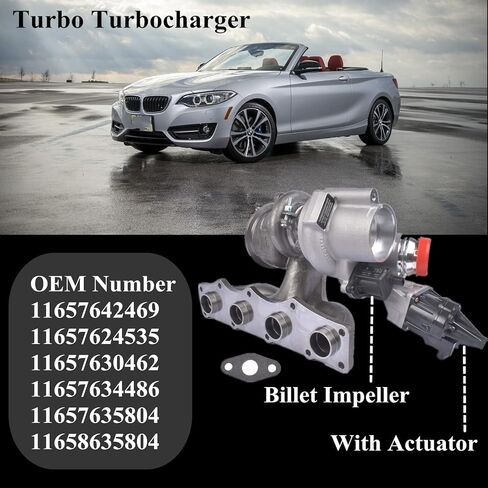 11657635804 Turbo Turbocharger w/Actuator Replacement for BMW 2012-2018 320i 328i 428i 528i X3 Z4 F30 N20 N26 2.0L 11657642469 AKWH in Saudi Arabia