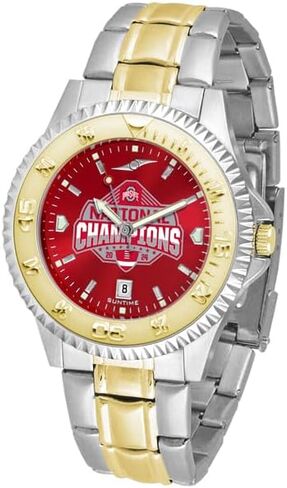 Suntime Men Collegiate Compontitor Elite 40mm Watch ، Ohio State Buckeyes 2024 National Champions ، حزام من الفولاذ المقاوم للصدأ بحجم 20 مم - anochrome in Saudi Arabia