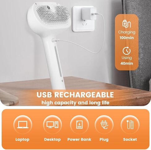 فرشاة بخار للقطط، فرشاة رش للقطط مع فرشاة تنظيف ذاتية قابلة لإعادة الشحن عبر USB للقطط مع بخار مناسبة للكلاب والقطط ذات الشعر الطويل والقصير لإزالة الشعر المتطاير المتشابك والمتساقط، باللون الأخضر in Saudi Arabia