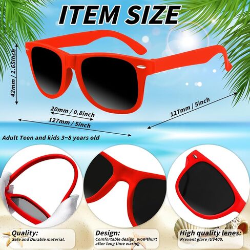 96 Pack Kids Sunglasses Party Favors, Kid's Neon Sunglasses Bulk, Childrens Sunglasses Boys Girls Eyewear Pack for Goody Bag Fillers Summer Beach Pool Birthday Party Supplies Age for 3-8 in Kuwait