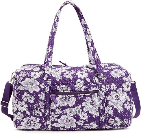 حقيبة دفل كبيرة للسفر من القطن من Vera Bradley (تتوفر فرق متعددة)، كستنائي/أبيض حديقة المطر مع جامعة ولاية فلوريدا in Kuwait