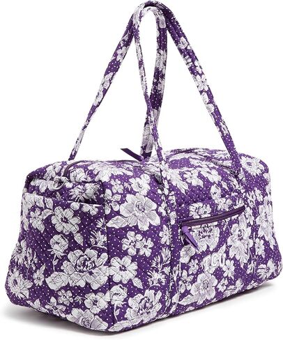 حقيبة دفل كبيرة للسفر من القطن من Vera Bradley (تتوفر فرق متعددة)، كستنائي/أبيض حديقة المطر مع جامعة ولاية فلوريدا in Kuwait
