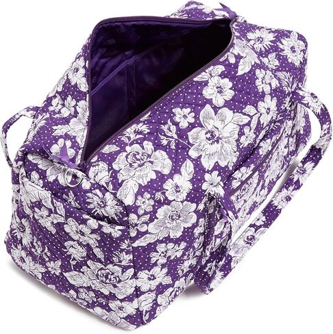 حقيبة دفل كبيرة للسفر من القطن من Vera Bradley (تتوفر فرق متعددة)، كستنائي/أبيض حديقة المطر مع جامعة ولاية فلوريدا in Kuwait