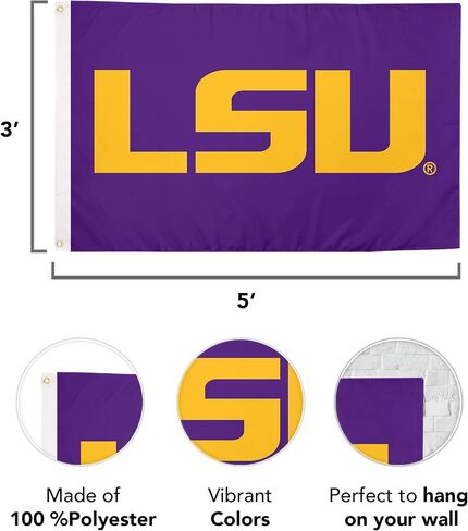 Desert Cactus LSU Flag Tigers Geaux Louisiana State University Flag Banners 100% Polyester Indoor Outdoor 3x5 feet Flags (Style 2) in Saudi Arabia