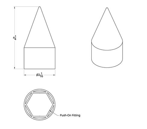 1-1/2 "× 4-1/8" غطاء صامد من الكروم البلاستيكي-الدفع (20 حزمة) شاحنة نصف الشاحنة in Kuwait