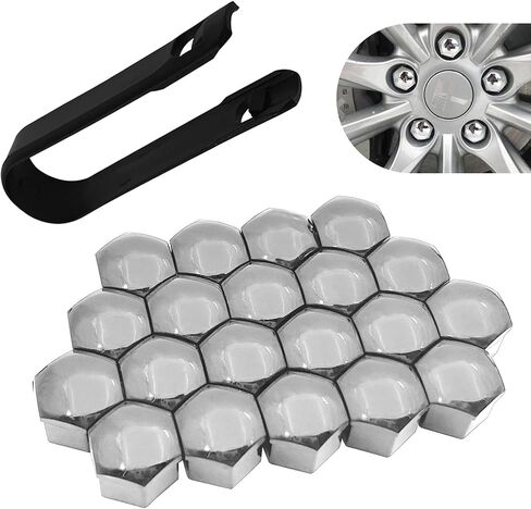 20PCS Car Lug Nut Covers, 17 mm Hexagonal Center Bolt Caps, Rust-proof Hub Bolt Head Protector, External Rim Nut Protective Covers with Removal Clips, Suitable for Most Vehicles (Red) in Saudi Arabia