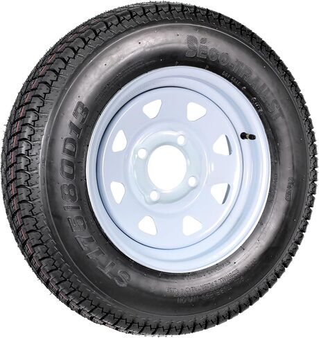 ecustomrim 2 عبوة مقطورة إطارات حافة ST175/80d13 13 في. نطاق الحمل C 4 Lug White White - 2 سنة ضمان مع جانب الطريق المجاني in Saudi Arabia