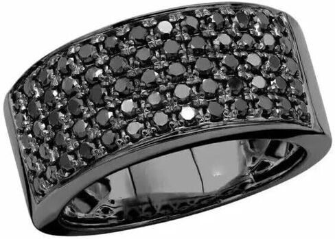Men's Statement Ring with 3.50CT Round Black Simulated Diamond – Bold & Stylish in 14K Black Gold Plating in Saudi Arabia