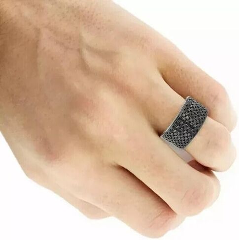 Men's Statement Ring with 3.50CT Round Black Simulated Diamond – Bold & Stylish in 14K Black Gold Plating in Saudi Arabia