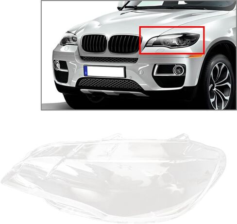 CNARDG24 CLEAR CLEAR Headlamp Lens Lens Cover Shell Side Side Side Side Presention for BMW X6 E71 2008 2008 2010 2011 2013 2013 in Saudi Arabia