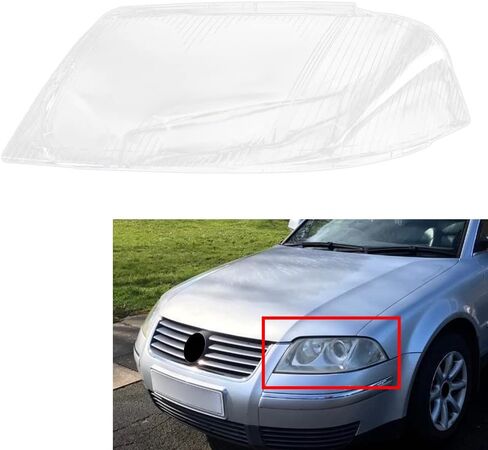 Cnardg24 Headlight Lens Cover Shell Front Lampshade Replace for VW Passat B5.5 2000 2001 2002 2003 2004 2005, Left Side in Saudi Arabia