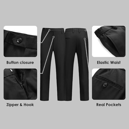 Lamgool Tuxedo Suits for Boys Floral Jacquard Kids Formal Outfit 4-Piece Set with Blazer Shirt Pants Bow tie Prom Wedding in Saudi Arabia