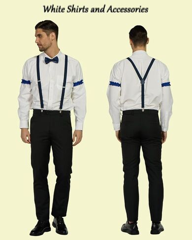 kasahara 1920s Mens Costume Roaring 20s Outfit for Men Gangster Costume Accessories Dress Shirt Vest Fedora Hat 1920s Outfit in Saudi Arabia