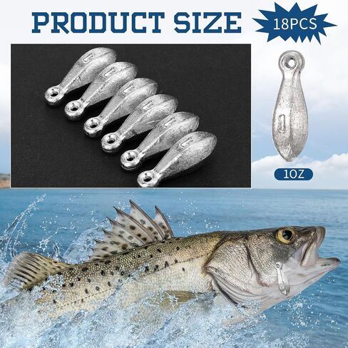 18 Pcs Bank Sinker Fishing Weights Sinkers Fishing Sinkers Bank Sinkers for Ocean Saltwater Freshwater Surf Bass Fishing Casting Gear Tackle in Kuwait