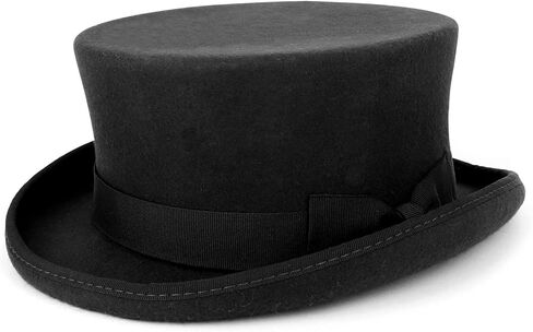 Trendy Apparel Shop Men's Short Crown Wool Felt Top Hat in Saudi Arabia