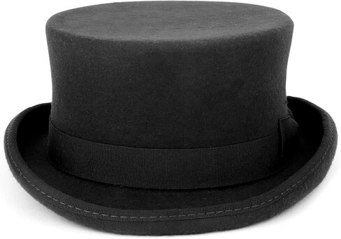 Trendy Apparel Shop Men's Short Crown Wool Felt Top Hat in Saudi Arabia