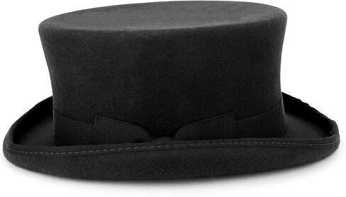 Trendy Apparel Shop Men's Short Crown Wool Felt Top Hat in Saudi Arabia