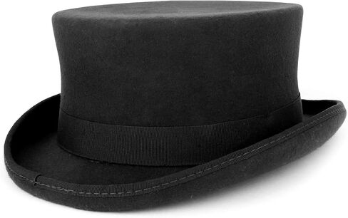 Trendy Apparel Shop Men's Short Crown Wool Felt Top Hat in Saudi Arabia