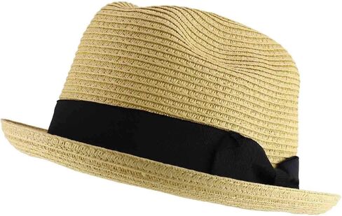 Trendy Apparel Shop Men's Toyo Paper Braid Upturn Brim Summer Fedora Hat in Saudi Arabia