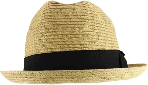 Trendy Apparel Shop Men's Toyo Paper Braid Upturn Brim Summer Fedora Hat in Saudi Arabia