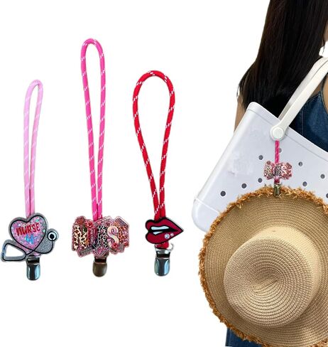 3Pcs Hat Clip For Travel On Bag For Bogg Bag Accessories,Hat Holder For Women Purse Handbag Rubber Beach Tote Bag (Beach) in Saudi Arabia