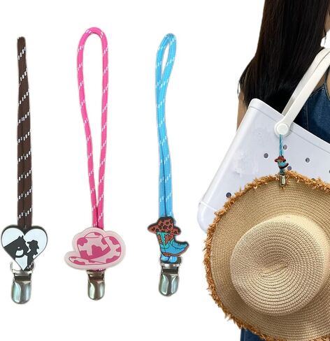 3Pcs Hat Clip For Travel On Bag For Bogg Bag Accessories,Hat Holder For Women Purse Handbag Rubber Beach Tote Bag (Beach) in Kuwait