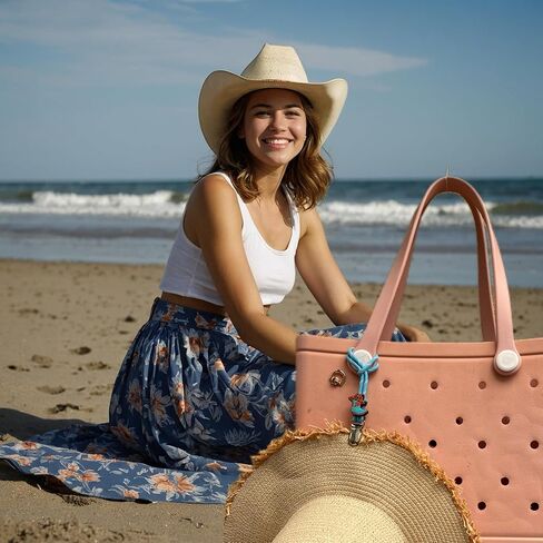 3Pcs Hat Clip For Travel On Bag For Bogg Bag Accessories,Hat Holder For Women Purse Handbag Rubber Beach Tote Bag (Beach) in Kuwait