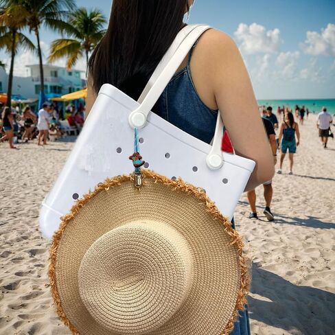 3Pcs Hat Clip For Travel On Bag For Bogg Bag Accessories,Hat Holder For Women Purse Handbag Rubber Beach Tote Bag (Beach) in Kuwait